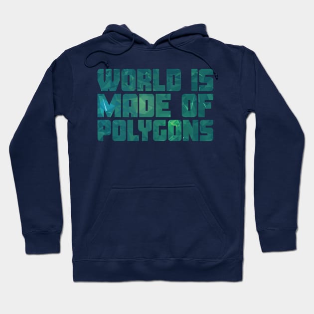 World Is Made Of Polygons Greenery Flat Hoodie by CreativeWear